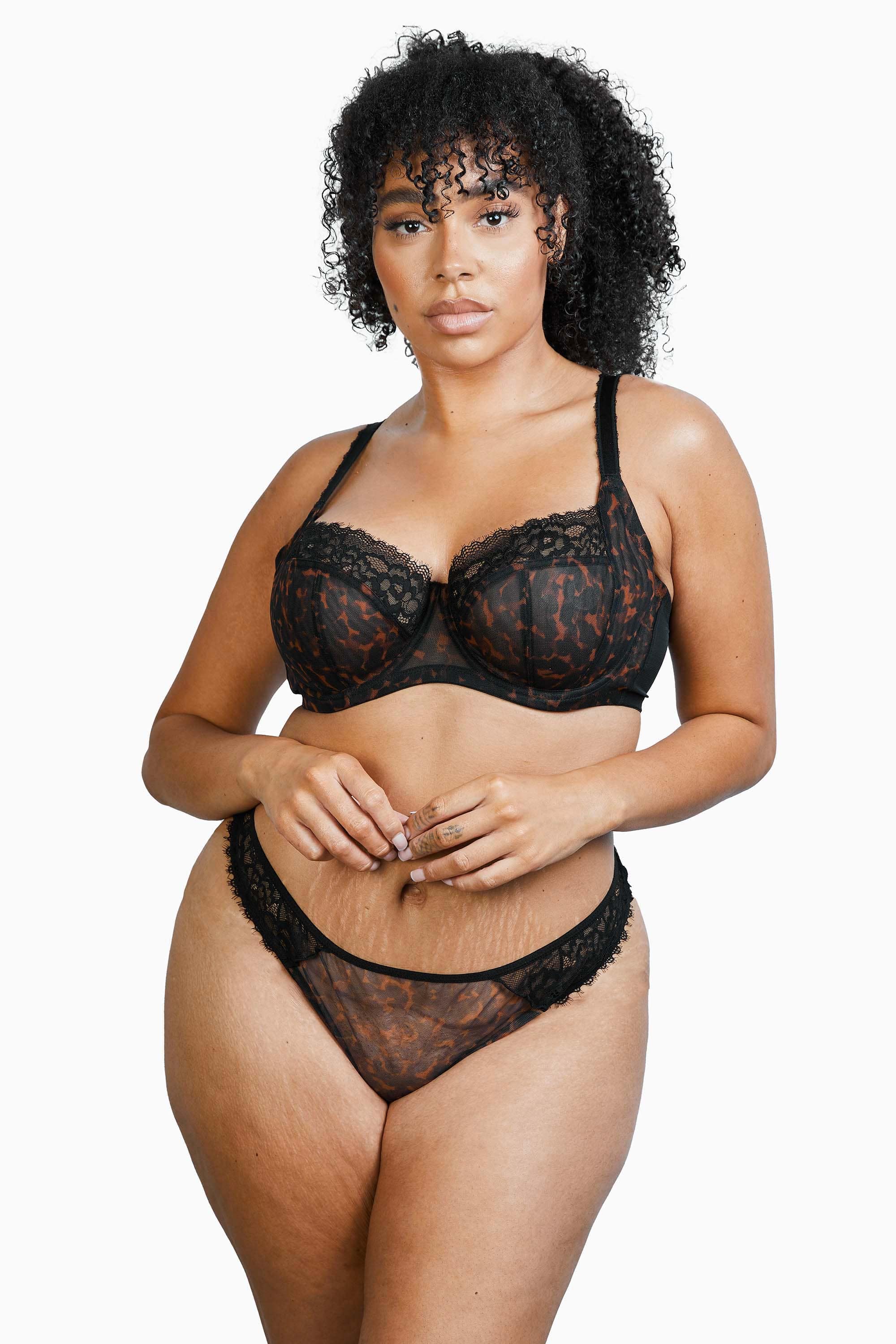 Rosalyn Black Tortoiseshell Lace Brazilian Brief - Image 6